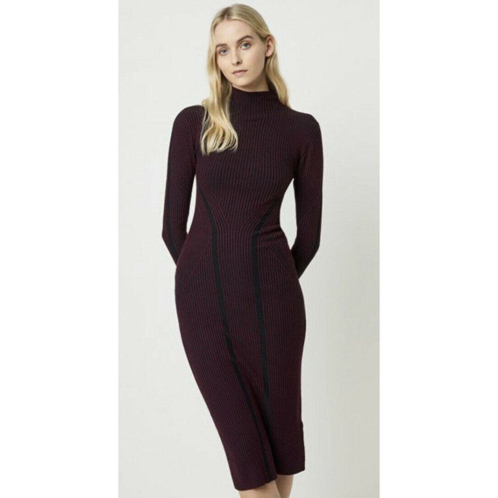 French Connection Simona Body Con Sweater Dress LS